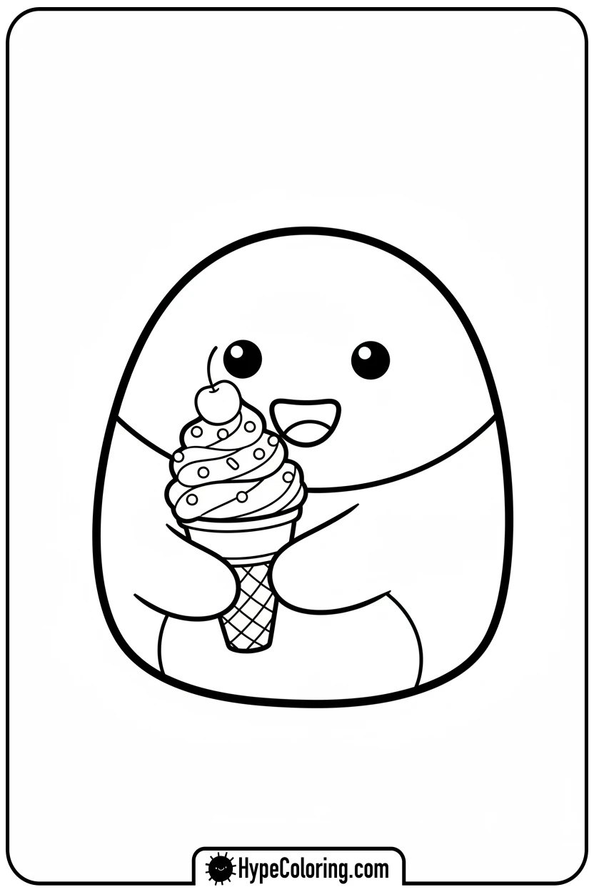 Click to download PDF squishmallow-with-ice-cream - squishmallow coloring pages