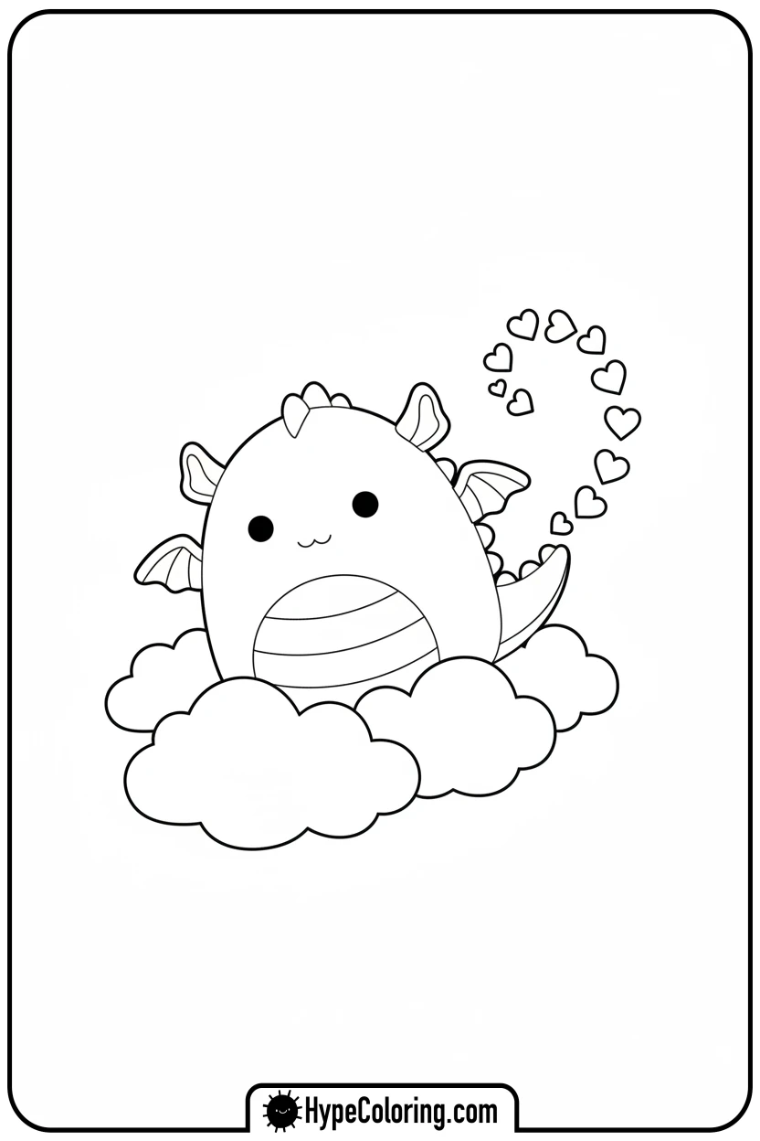 Click to download PDF dragon-squishmallow-in-sky - squishmallow coloring pages