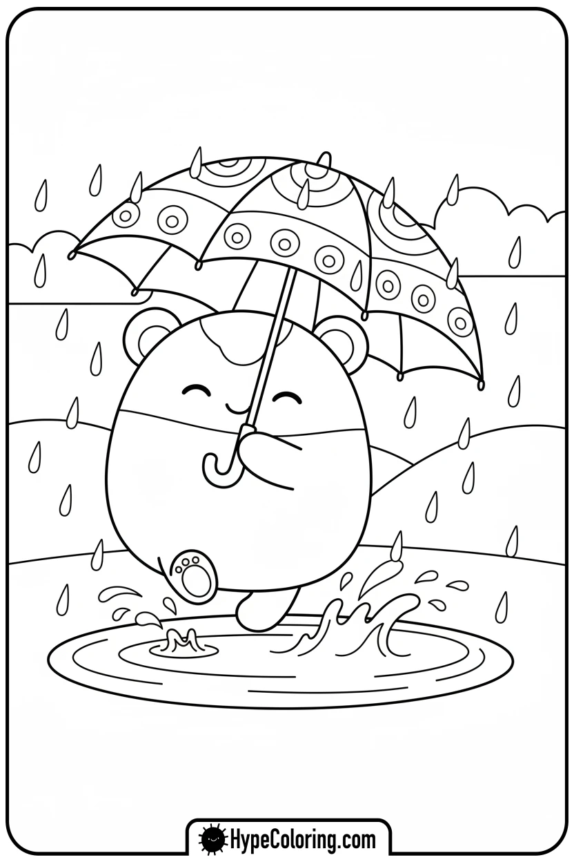 Click to download PDF squishmallow-in-rain - squishmallow coloring pages