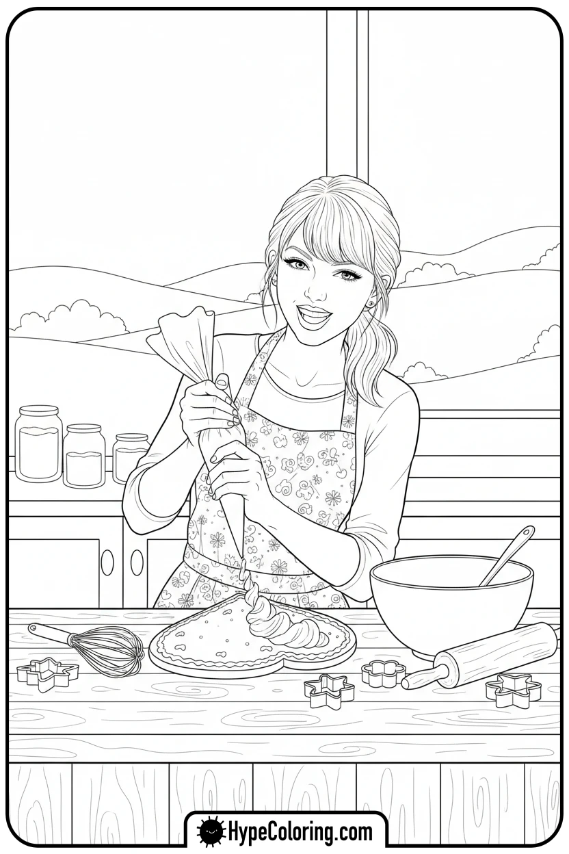 taylor-swift-baking-cookies - taylor swift coloring pages