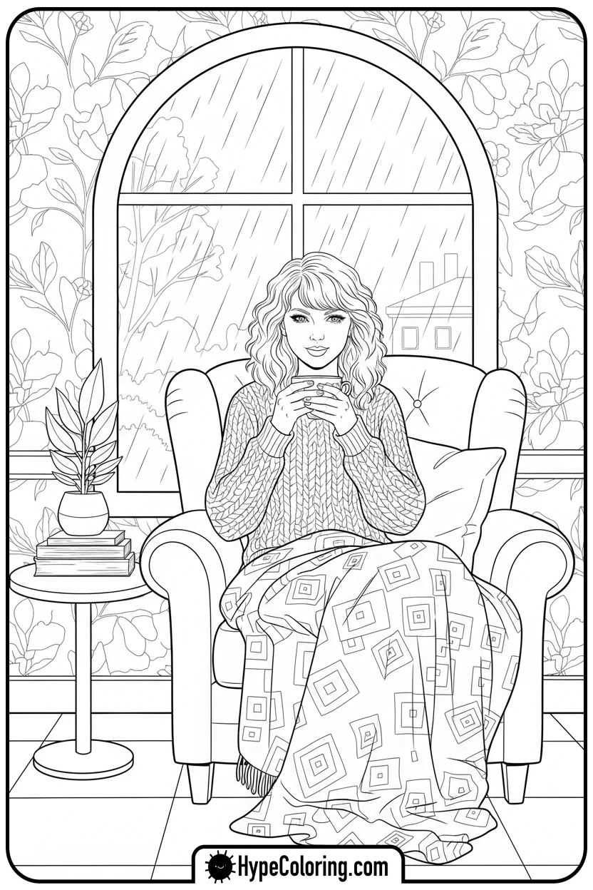 taylor-swift-with-teacup - taylor swift coloring pages