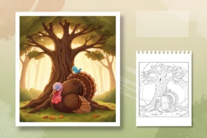 a-peaceful-turkey-curled-up - turkey coloring page
