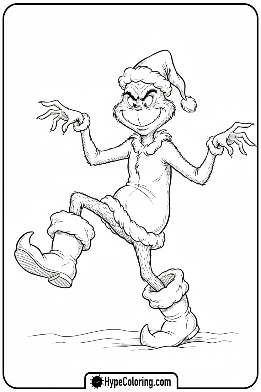 grinch-in-big-boots - grinch coloring page
