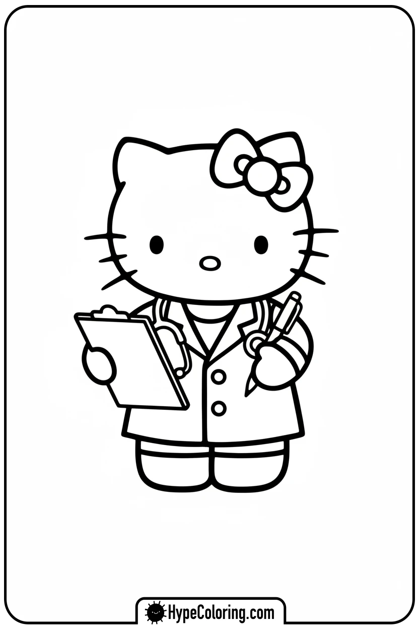 hello-kitty-doctor - hello kitty coloring pages printable