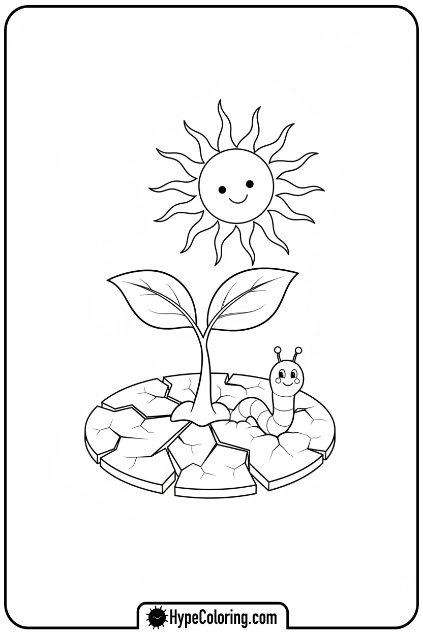sprout-growing-towards-sun - inspirational coloring pages