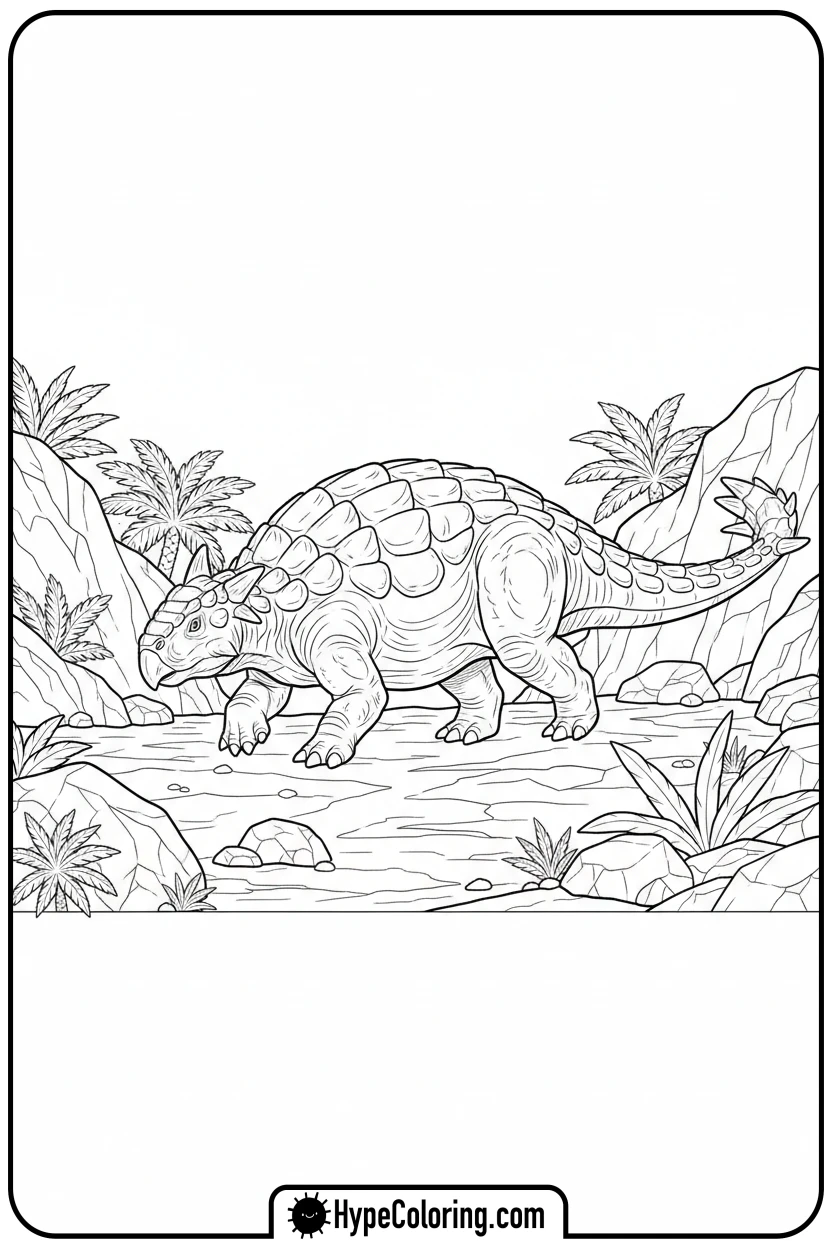 ankylosaurus-walking - jurassic world coloring pages