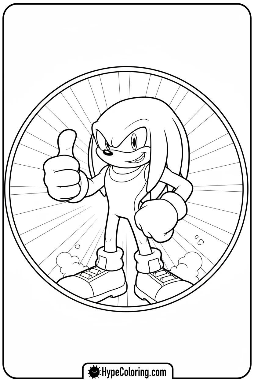 knuckles-giving-thumbs-up - knuckles coloring page