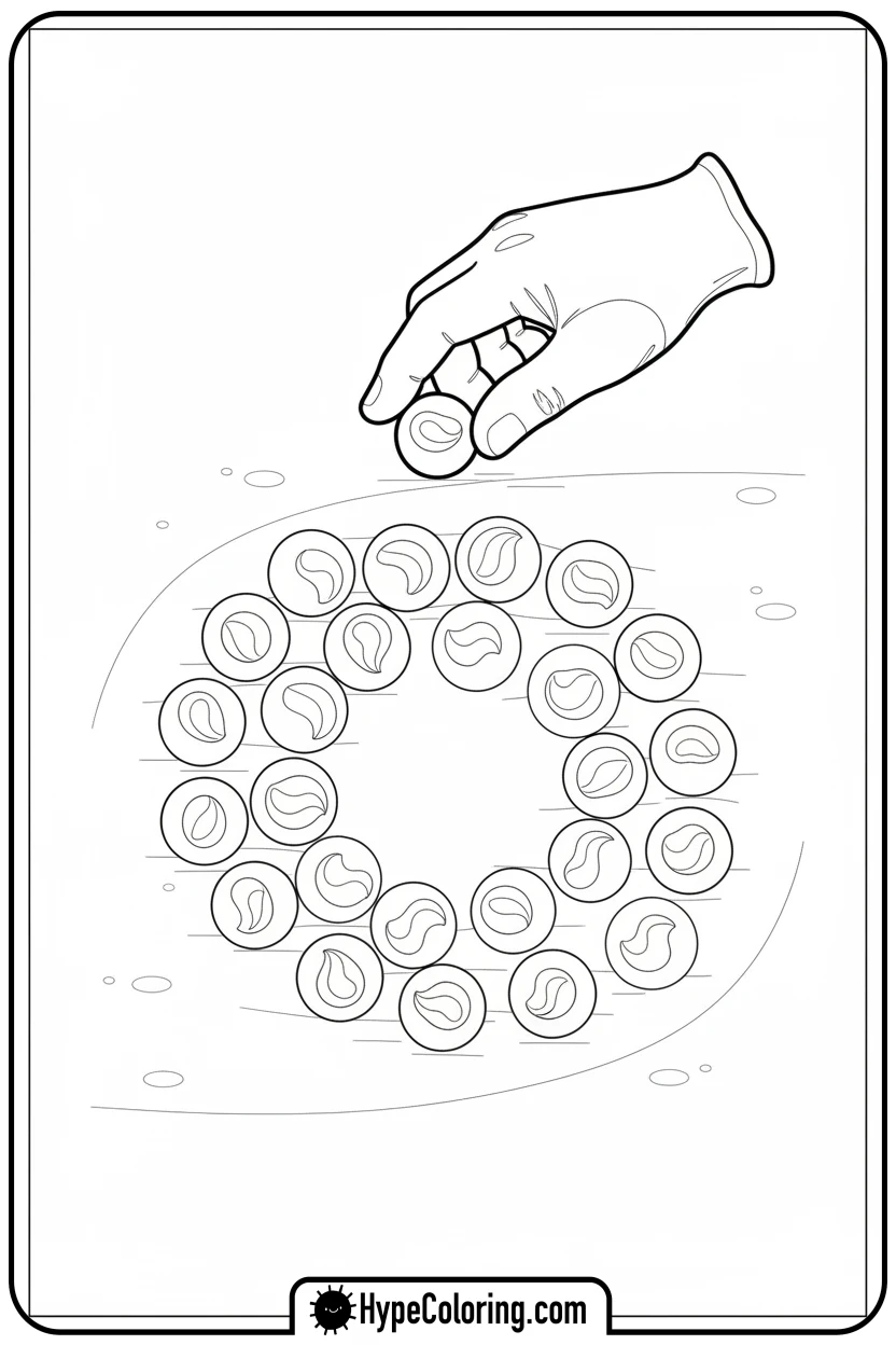marbles-game-hand - squid game coloring pages