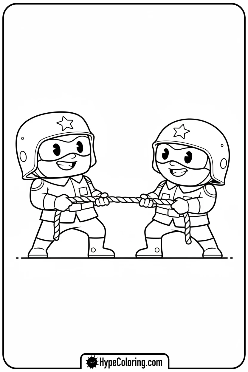 friendly-tug-of-war - squid game coloring pages
