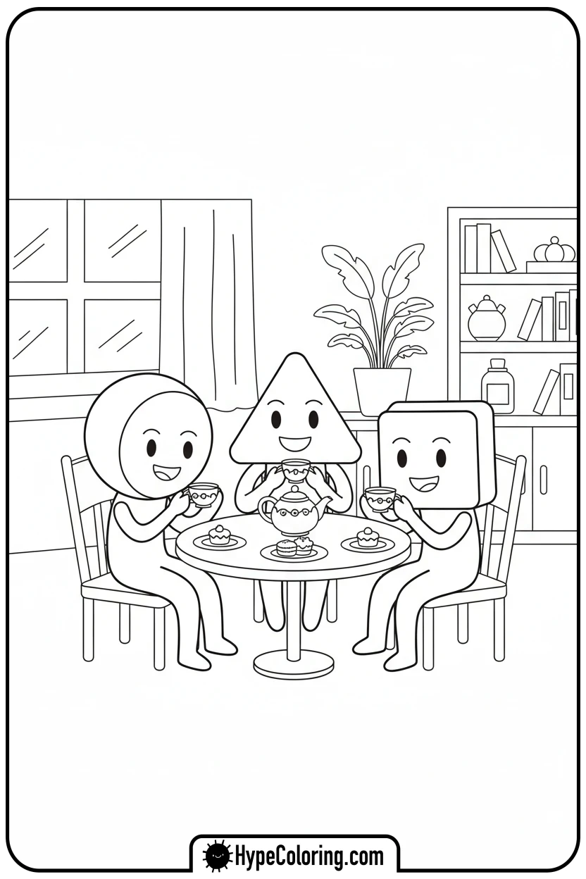 red-guards-tea-party - squid game coloring pages