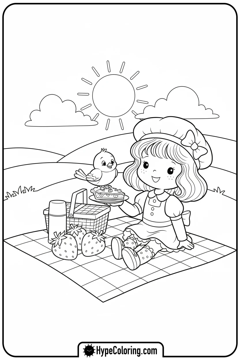 strawberry-shortcake-picnic - strawberry shortcake coloring page