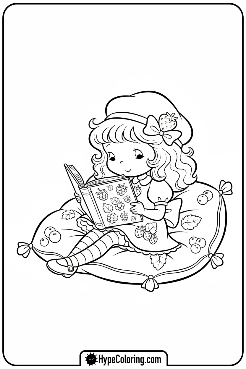strawberry-shortcake-reading - strawberry shortcake coloring page