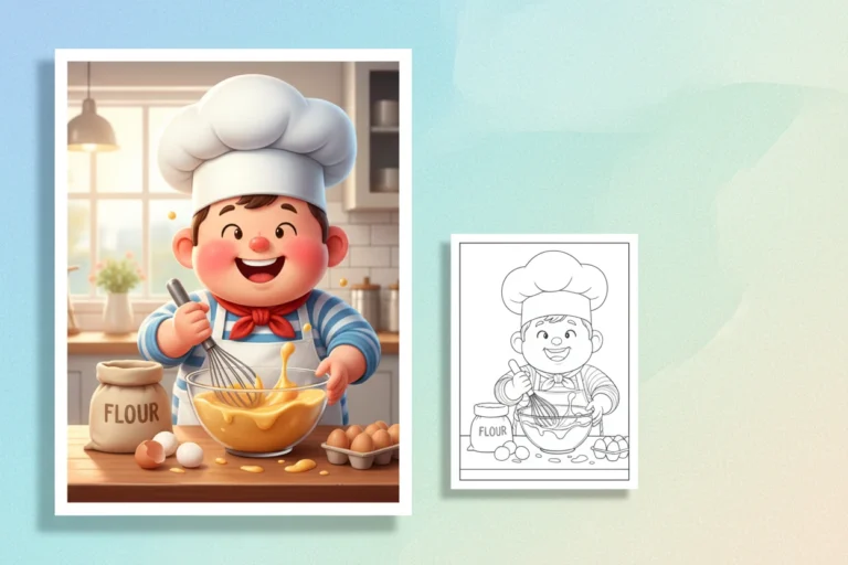 a-cheerful-character-wearing-a - bobbie goods coloring page