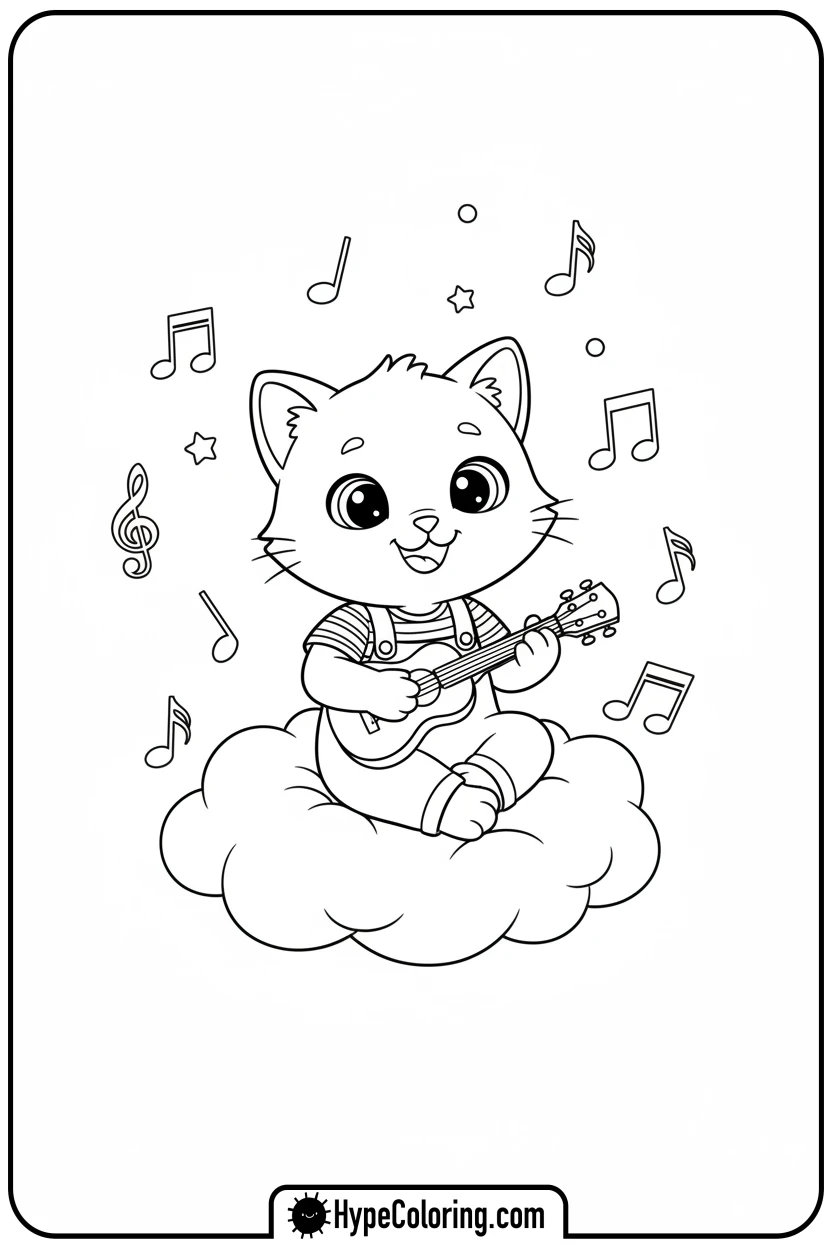 Click to download PDF character-playing-ukulele - bobbie goods coloring page