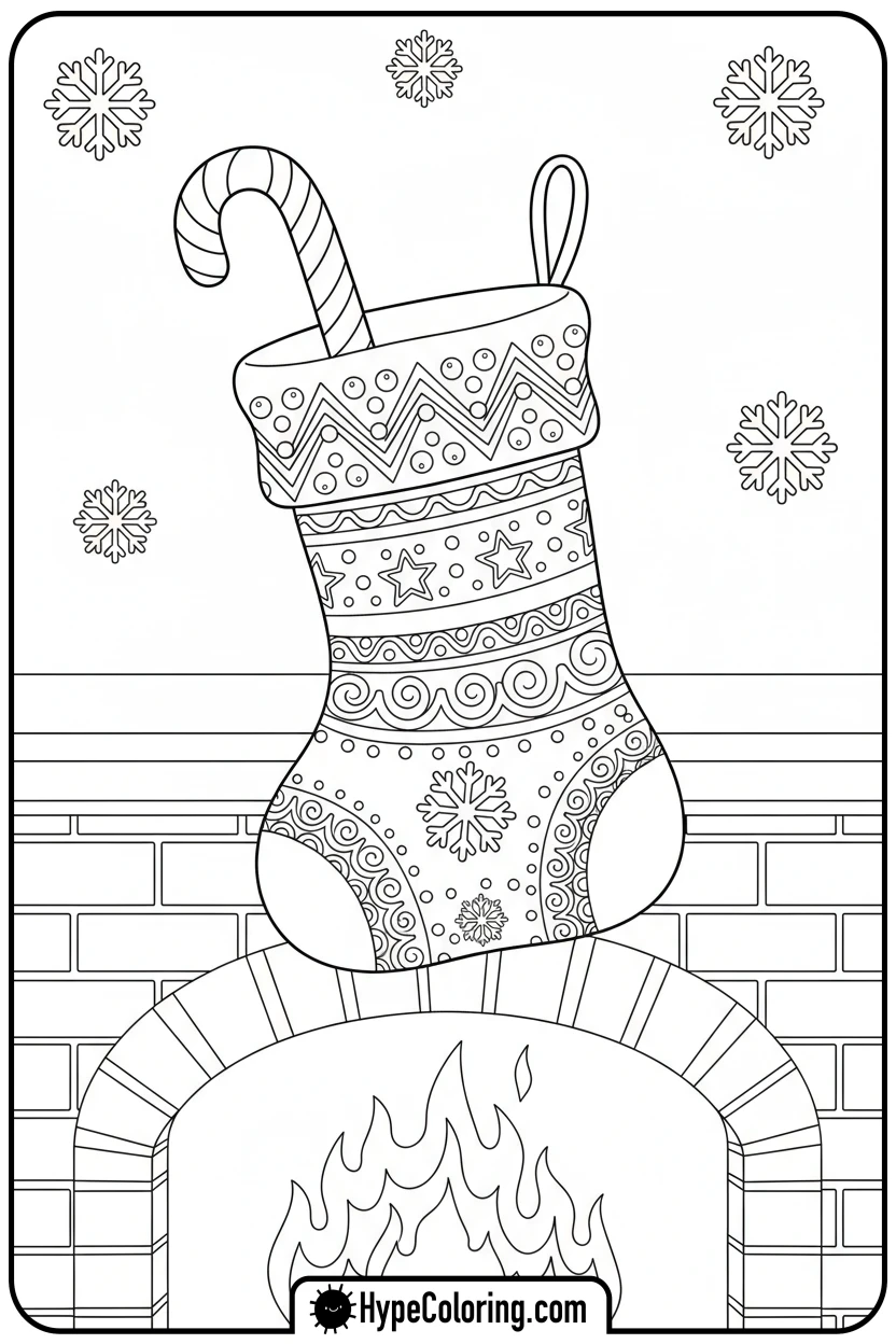 candy-cane-in-stocking - candy cane coloring pages