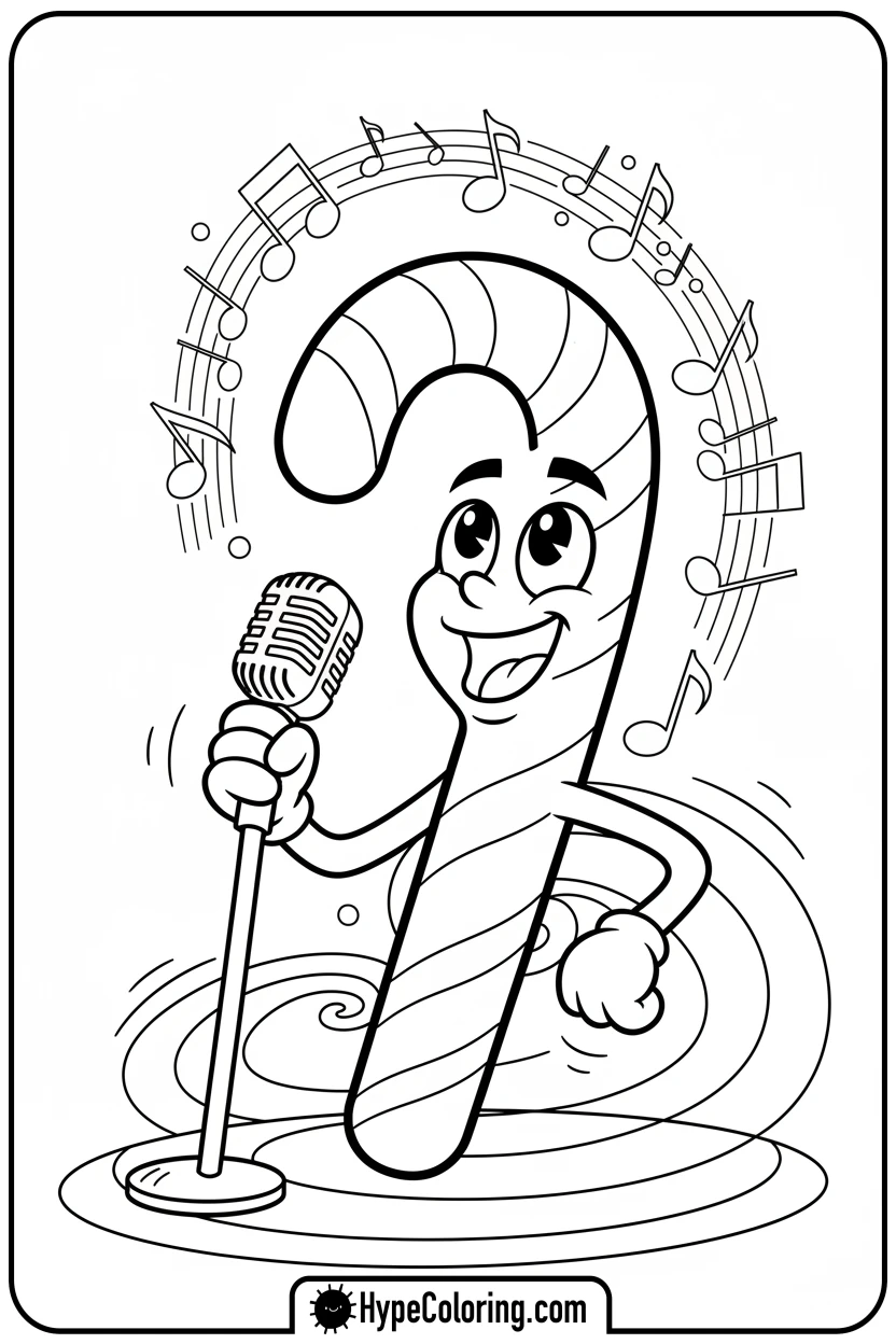candy-cane-singing - candy cane coloring pages