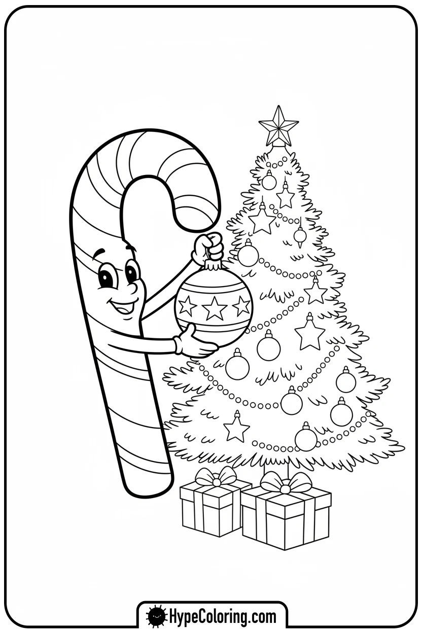 candy-cane-hanging-ornament - candy cane coloring pages