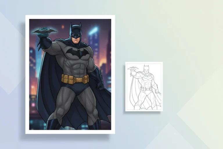 batman-holding-a-batarang-ready - coloring batman pages