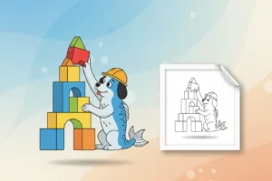 sardines-dog-cat-building-a - Sardines Dog Cat Coloring Pages