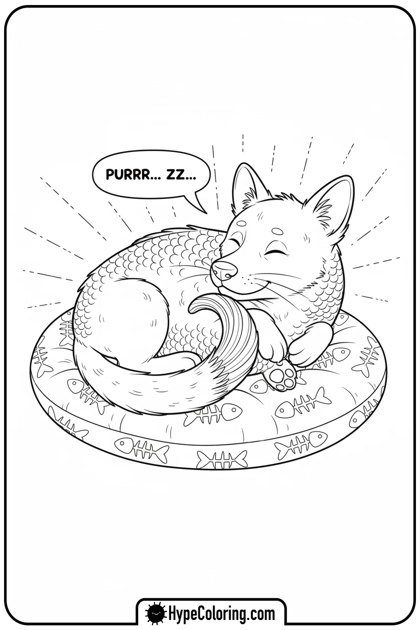 sardines-dog-cat-napping-in-sun - Sardines Dog Cat Coloring Pages