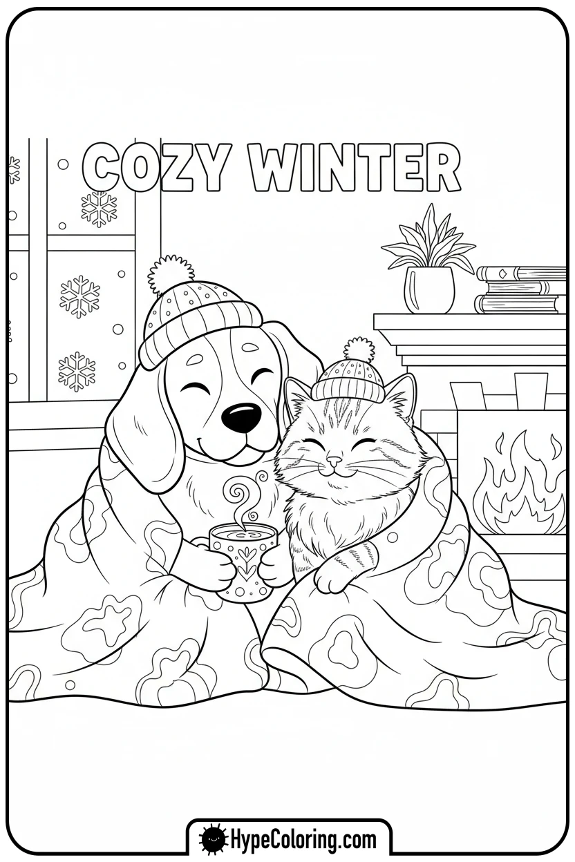 sardines-dog-cat-with-hot-cocoa - Sardines Dog Cat Coloring Pages