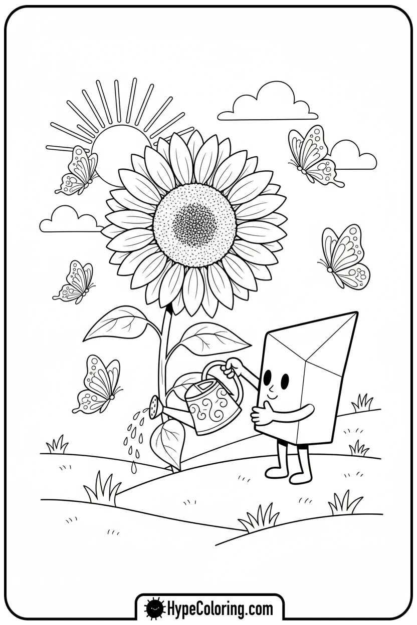 little-corner-watering-flower - Little Corner coloring pages