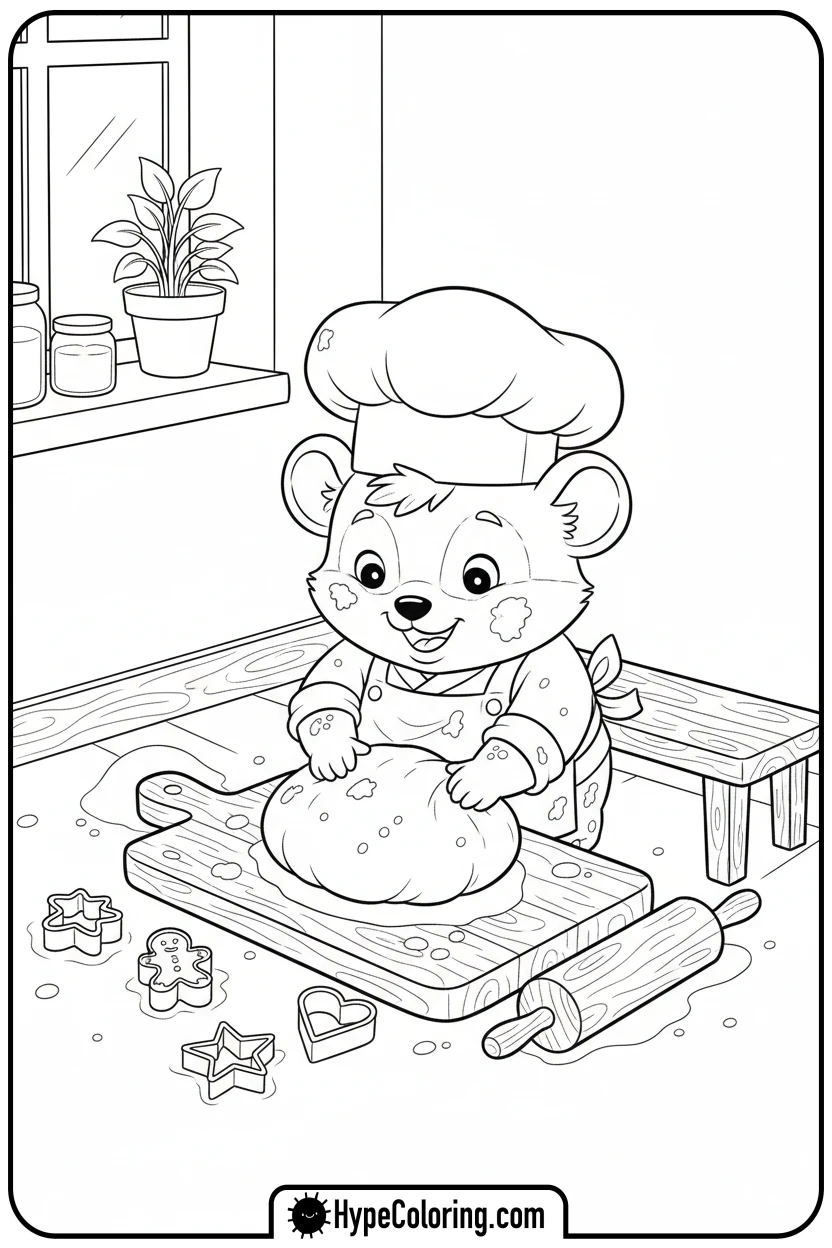 little-corner-baking-dough - Little Corner coloring pages