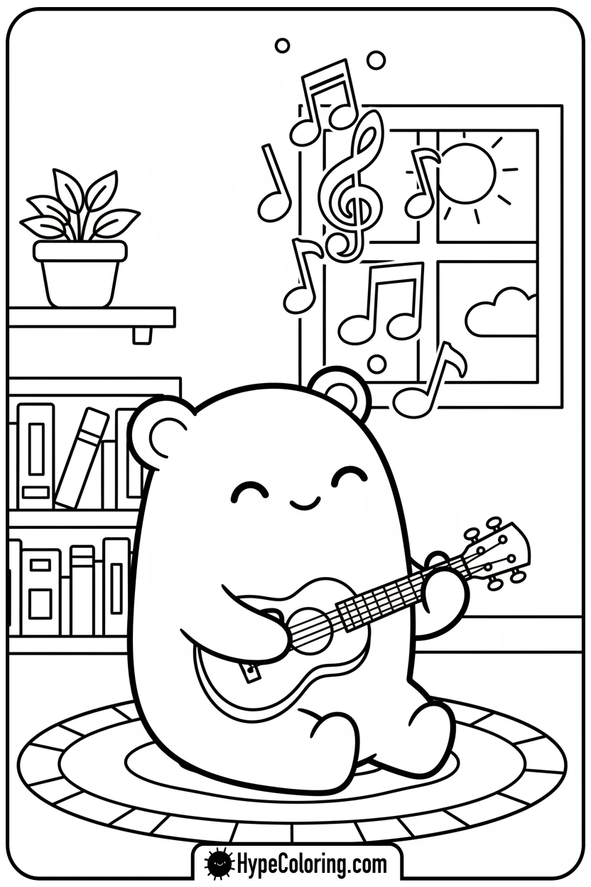 little-corner-playing-ukulele - Little Corner coloring pages