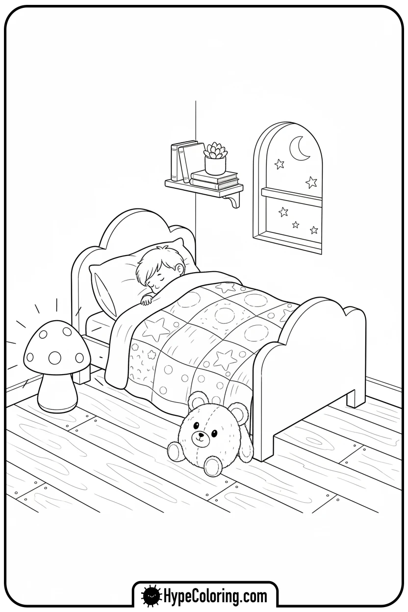 little-corner-tucked-in-bed - Little Corner coloring pages