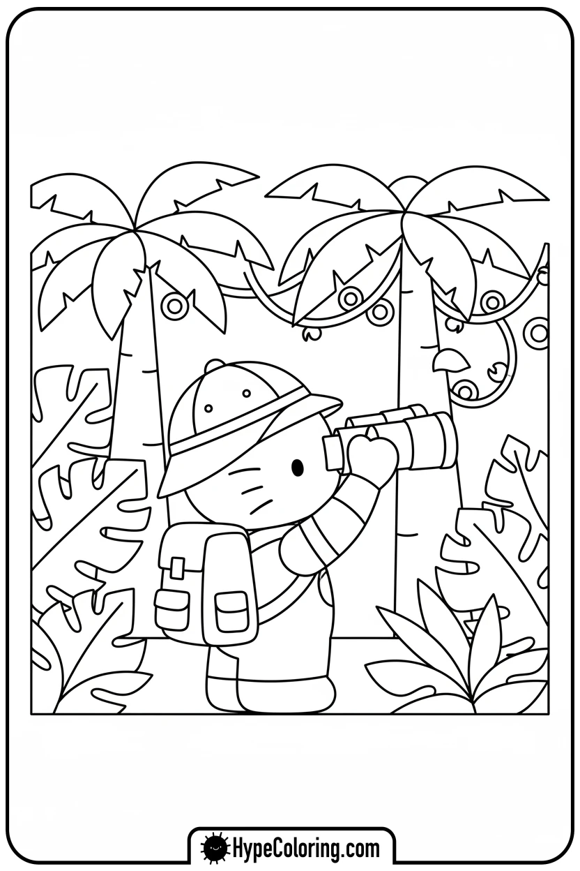 Click to download PDF hello-kitty-explorer - Hello Kitty Pixel Art Coloring Pages
