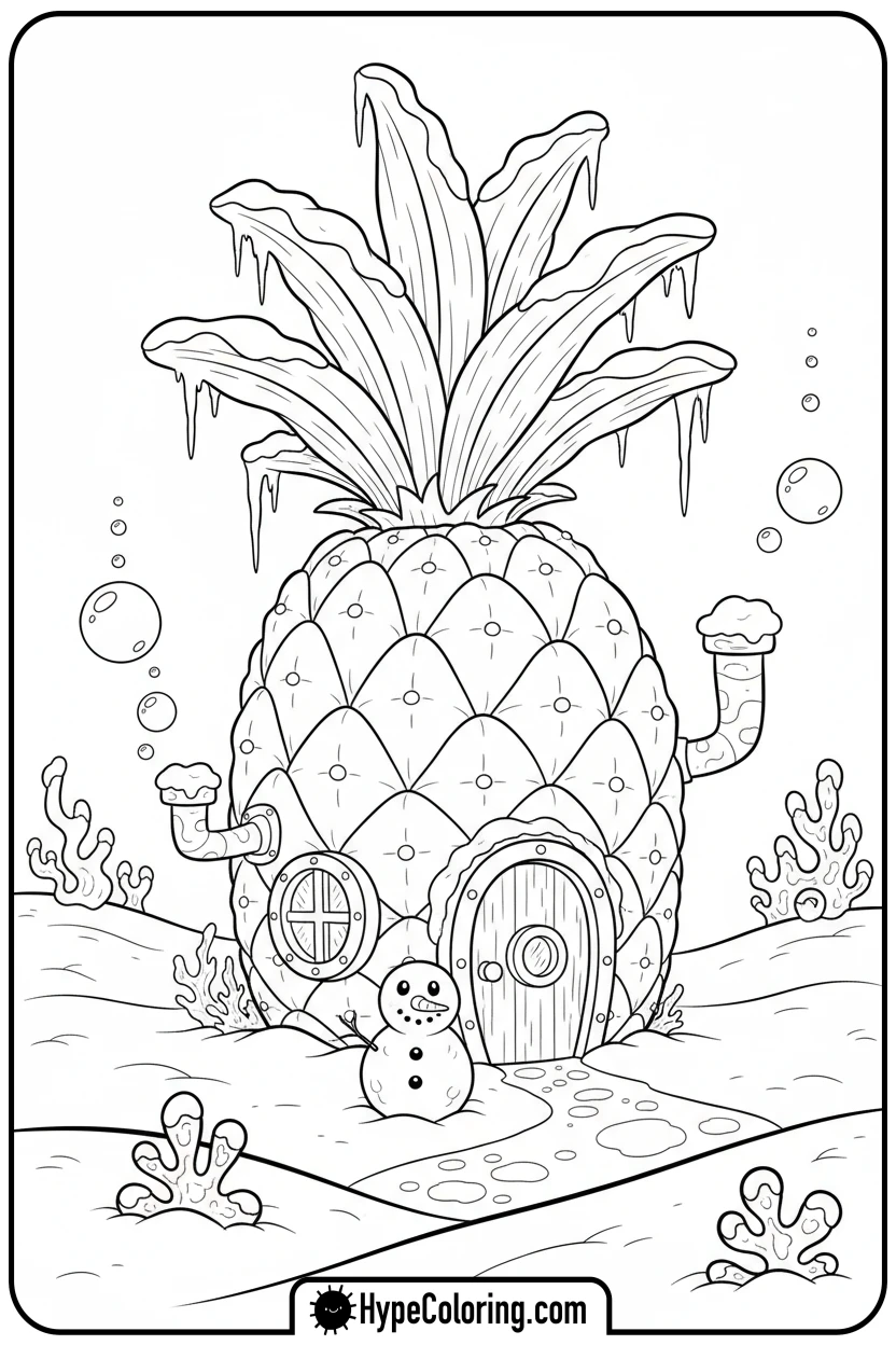 spongebob-s-house-in-snow - SpongeBob’s House