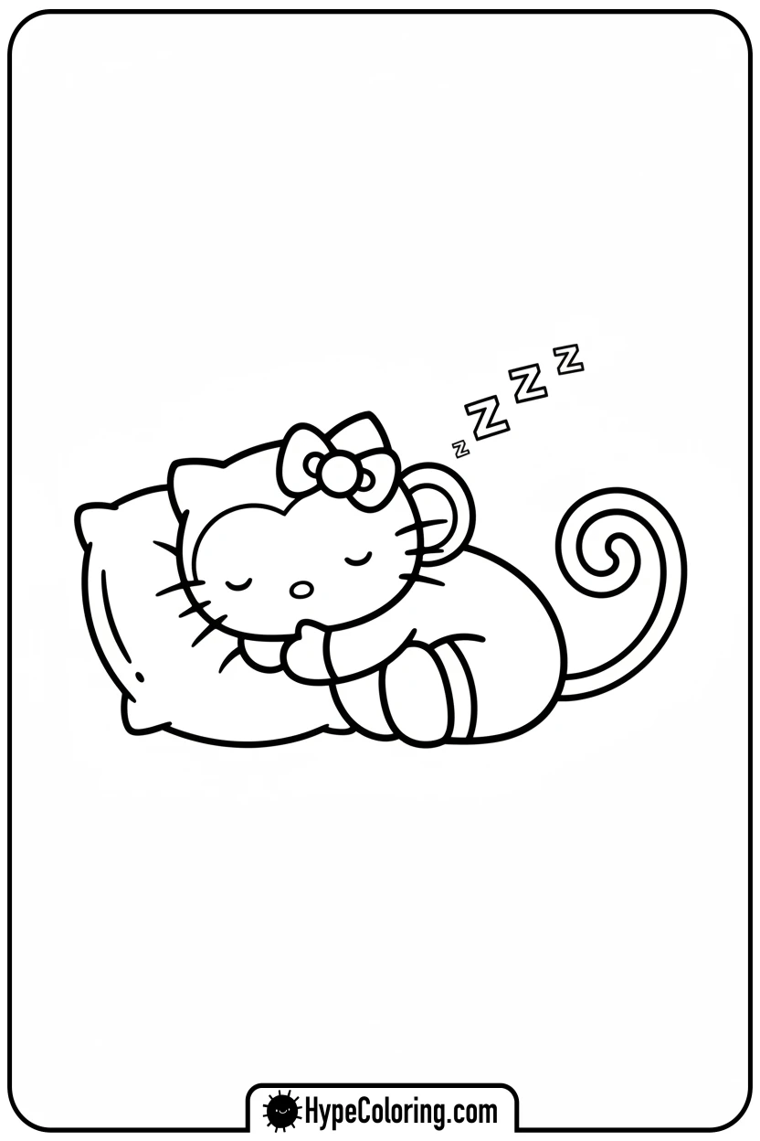 hello-kitty-monkey-trace-sleeping - Hello Kitty Monkey Trace