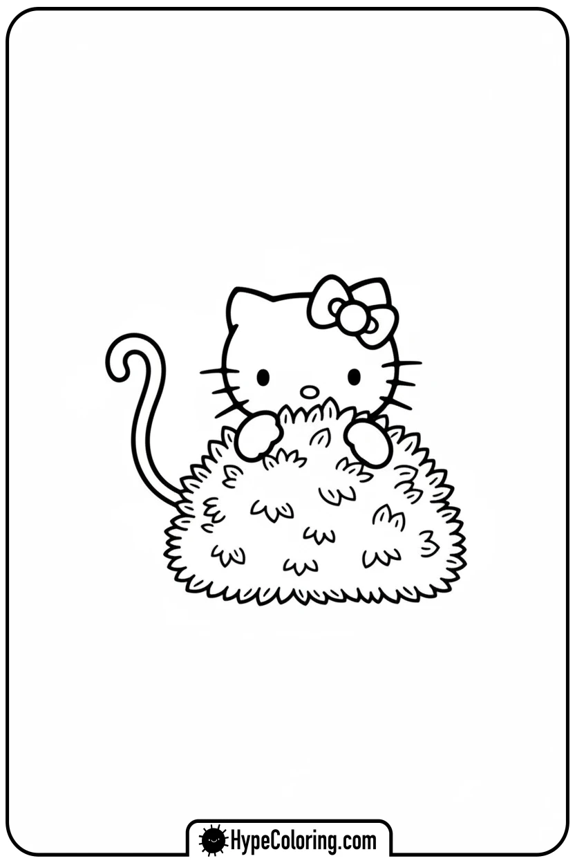 hello-kitty-monkey-trace-hiding-behind-bush - Hello Kitty Monkey Trace