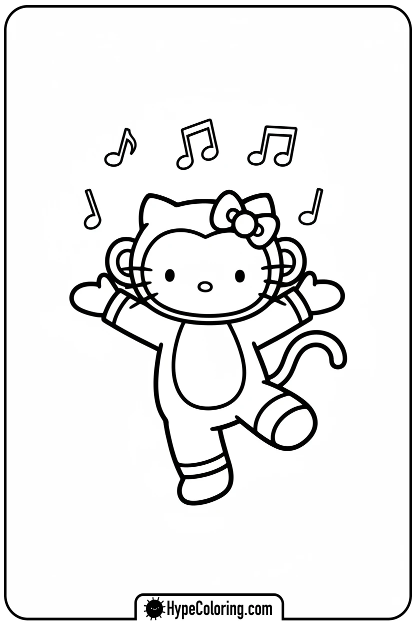hello-kitty-monkey-trace-dancing-happily - Hello Kitty Monkey Trace