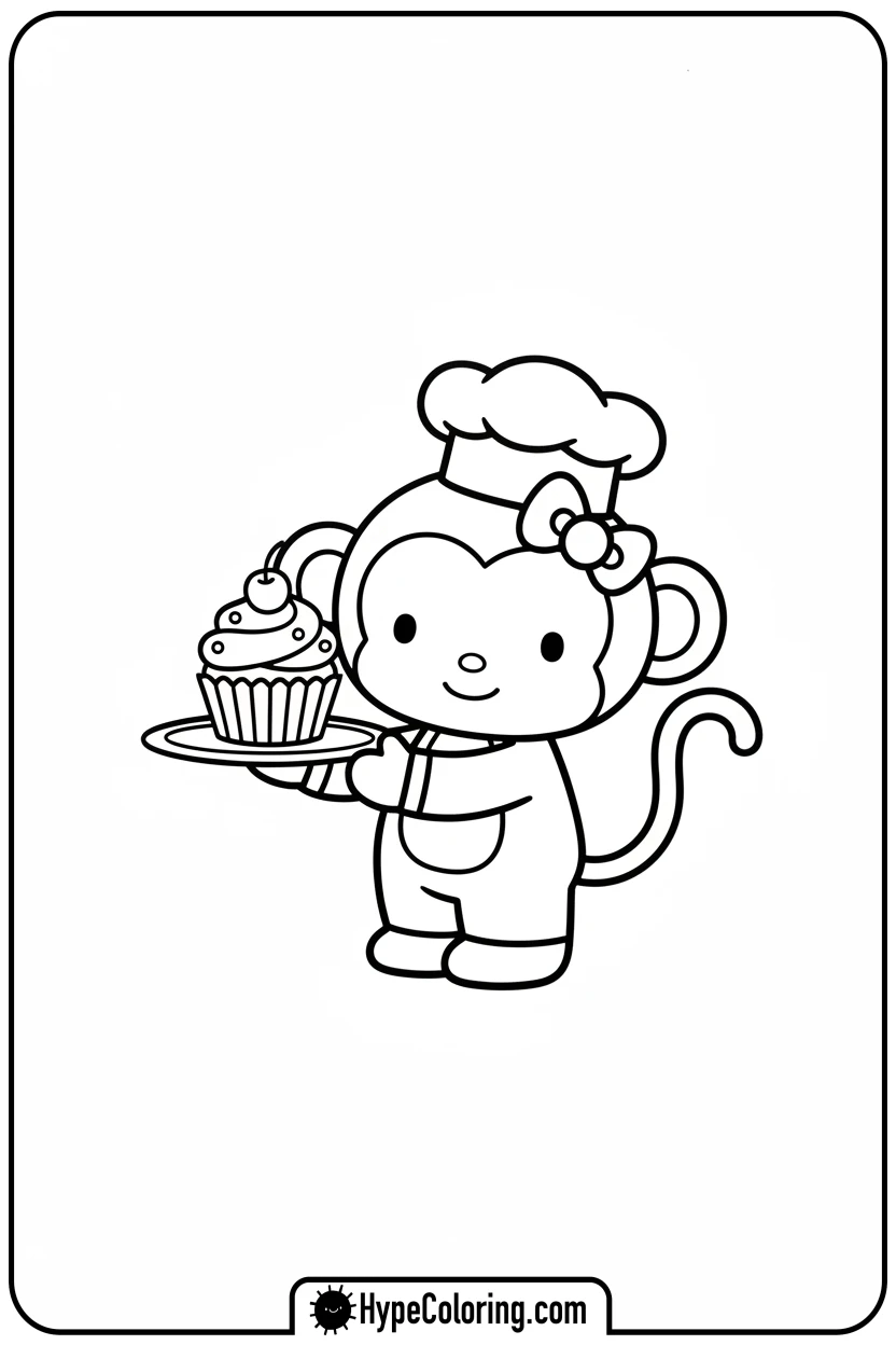 hello-kitty-monkey-trace-as-chef - Hello Kitty Monkey Trace