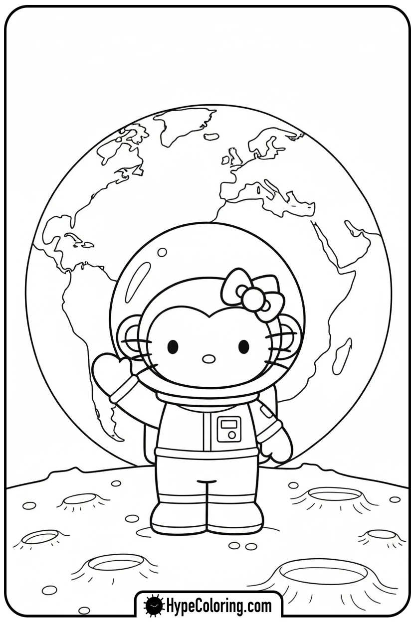 hello-kitty-monkey-trace-astronaut-on-moon - Hello Kitty Monkey Trace