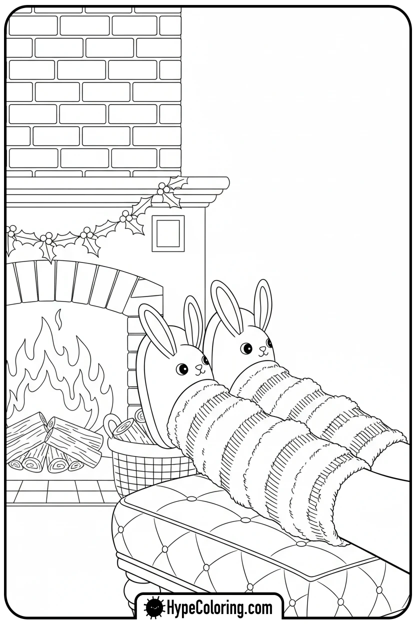 Click to download PDF cozy-s-fuzzy-feet-by-fire - cozy corner coloring page