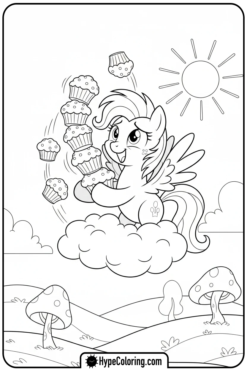derpy-delivering-muffins - My Little Pony Colouring page