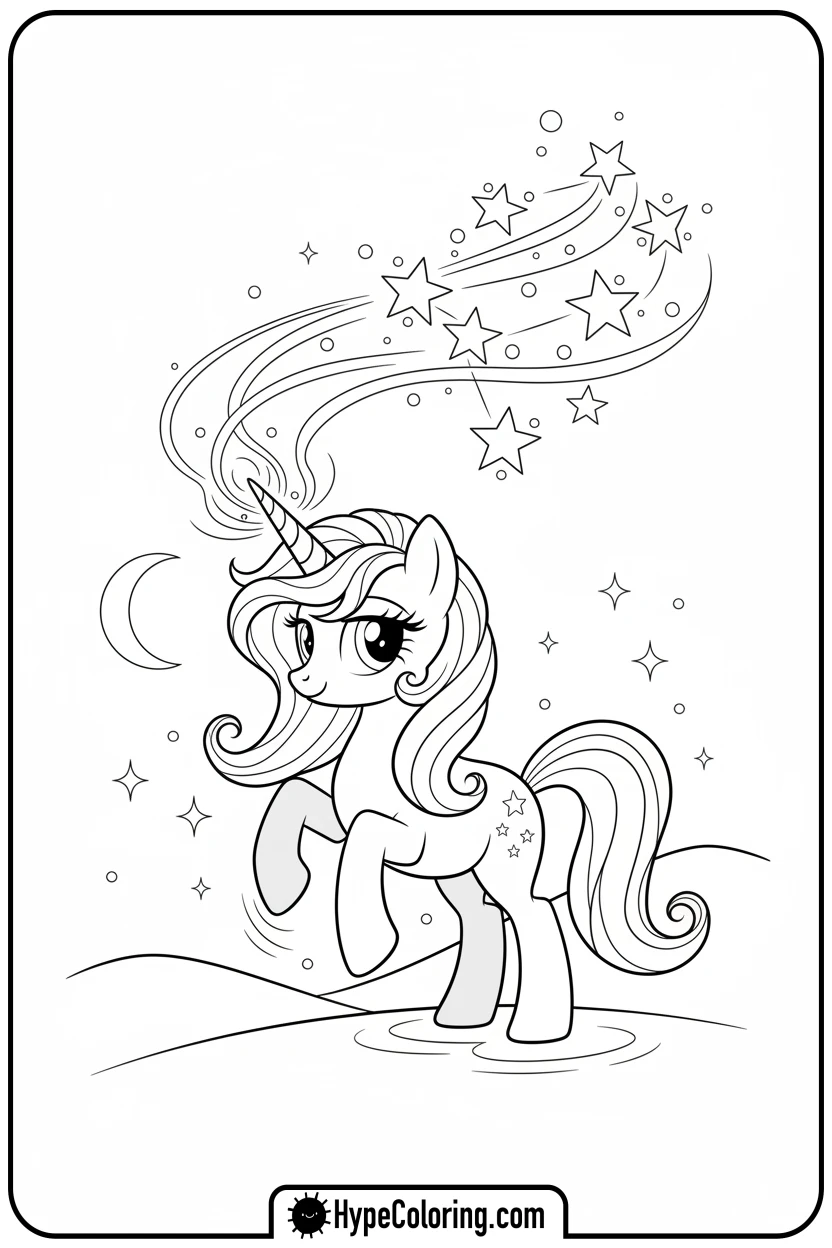 unicorn-casting-magic-spell - My Little Pony Colouring page