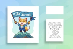 a-skz-character-standing-triumphantly - Skz Coloring Sheets