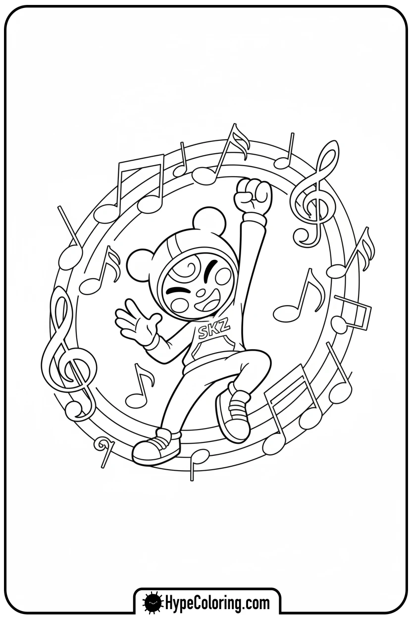 Click to download PDF skz-character-dancing-energetically - Skz Coloring Sheets