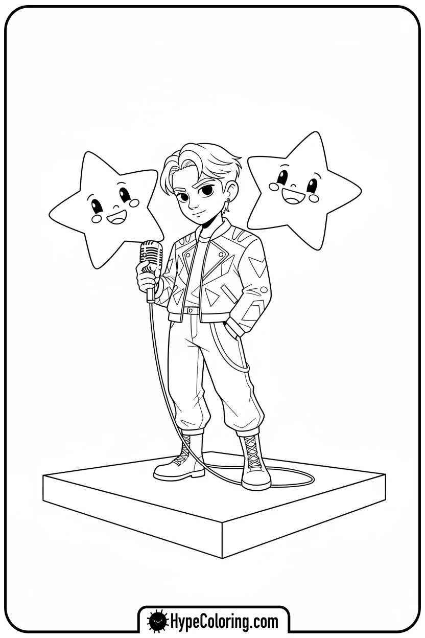 Click to download PDF skz-character-singing-on-stage - Skz Coloring Sheets