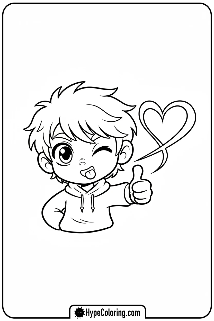 Click to download PDF skz-character-winking-and-giving-thumbs-up - Skz Coloring Sheets