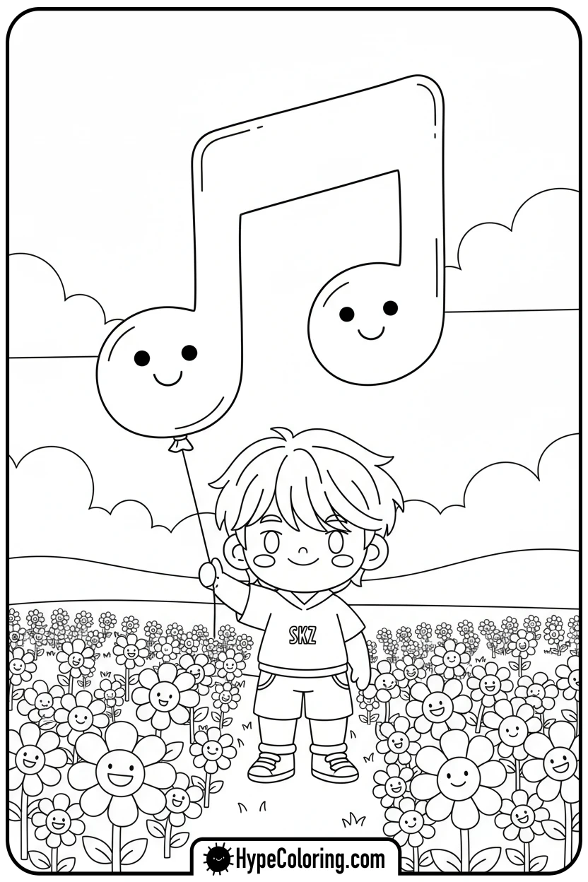 Click to download PDF skz-character-holding-music-note-balloon - Skz Coloring Sheets