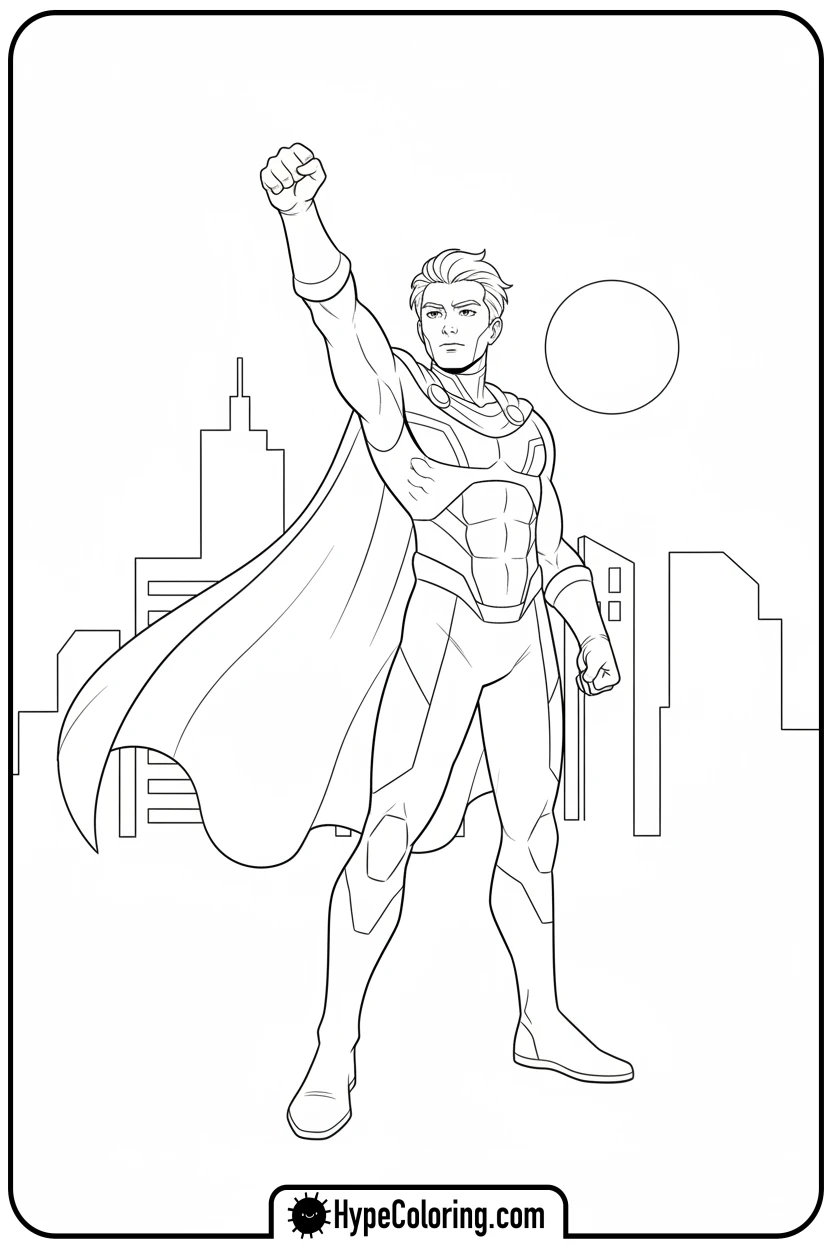 Click to download PDF skz-character-in-heroic-pose - Skz Coloring Sheets
