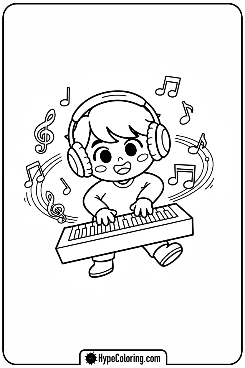 Click to download PDF skz-character-playing-keyboard - Skz Coloring Sheets