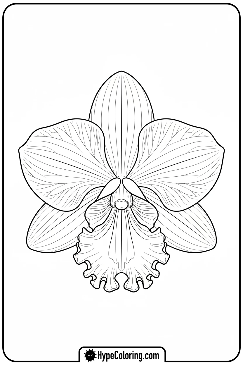 detailed-orchid-blossom - coloring page flowers