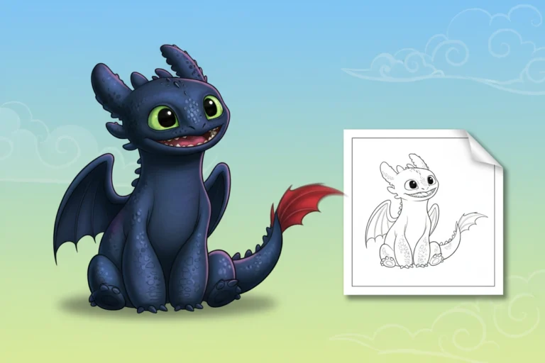 toothless-sitting-upright-like-a - toothless coloring pages