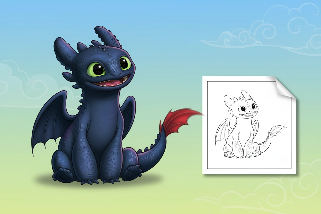 toothless-sitting-upright-like-a - toothless coloring pages