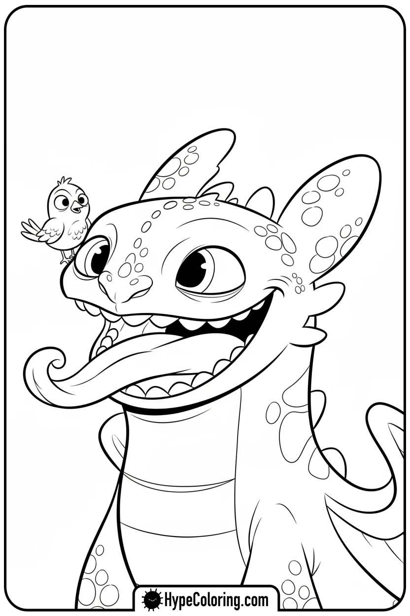 toothless-with-silly-tongue-out - toothless coloring pages